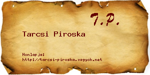 Tarcsi Piroska névjegykártya